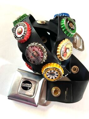 Little Earth Upcycled Beer Bottle Cap Belt
